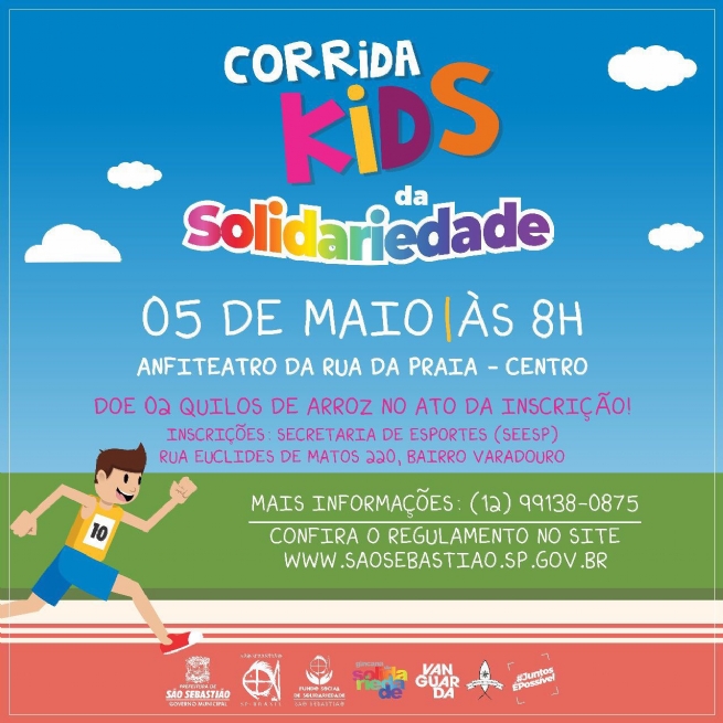 Foto: Corrida da Solidariedade adulto e Kids promete agitar Centro Histórico de São Sebastião no próximo sábado