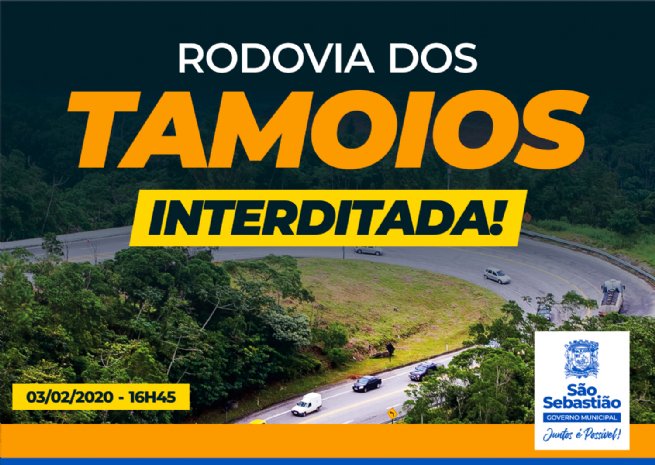 Foto: Trecho de Serra da Tamoios é interditado por risco de queda de barreiras