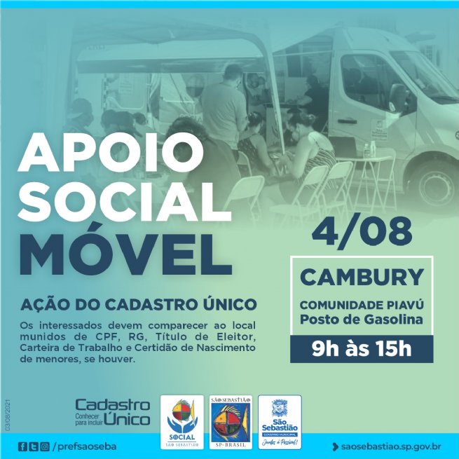 Foto: Prefeitura realiza Apoio Social Móvel no bairro Cambury nesta quarta-feira (04)