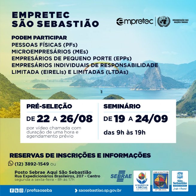 Foto: São Sebastião sedia o maior programa de formação empreendedora do mundo: Empretec