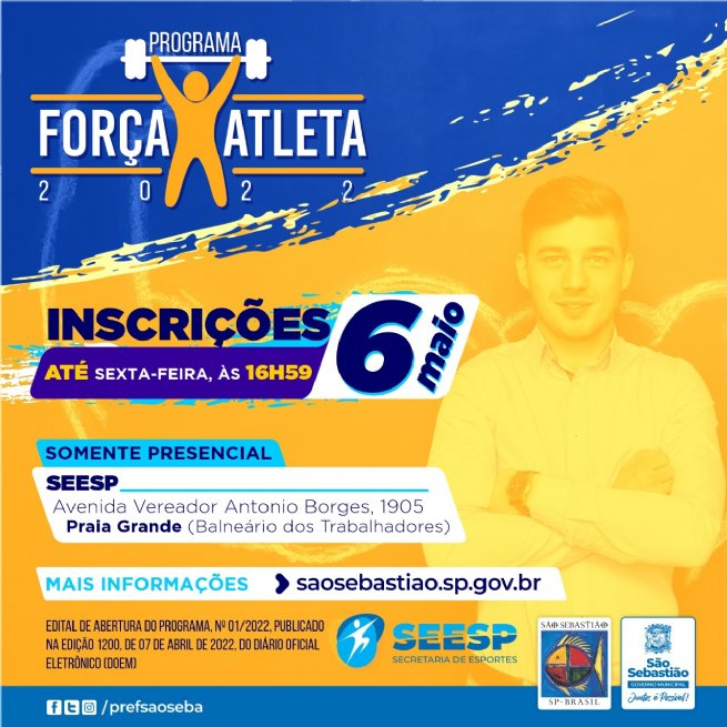 Foto: Inscrições para Força Atleta terminam sexta-feira (06)