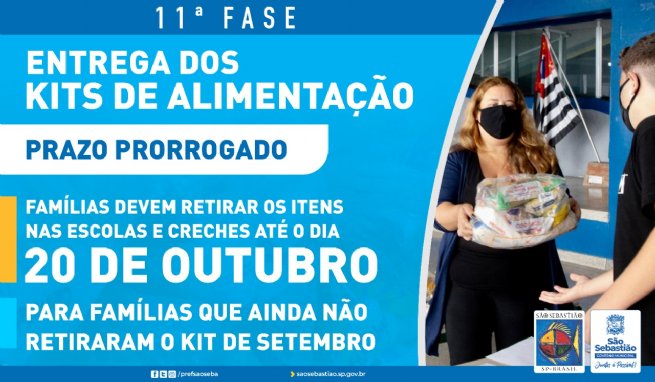 Foto: Prazo para retirada de kits de alimentação é prorrogado até 20 de outubro em São Sebastião