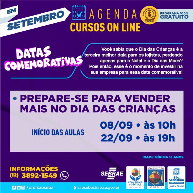 Foto: Prefeitura abre inscrições para cursos de gestão gratuitos on-line para vendas em datas comemorativas