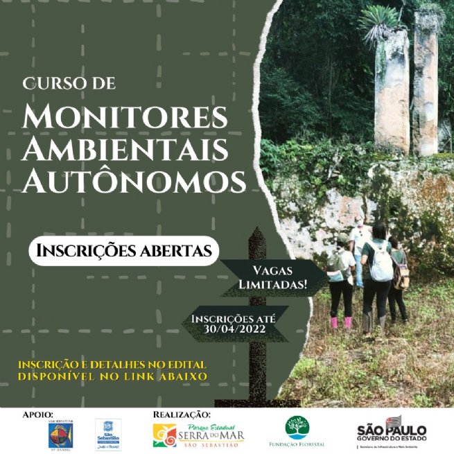 Foto: Estão abertas as inscrições para o curso de Formação de Monitores Ambientais Autônomos
