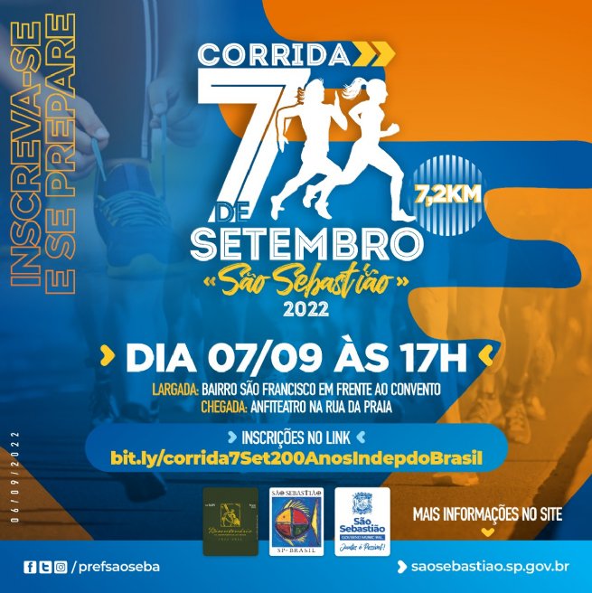 Foto: São Sebastião abre inscrições para a Corrida do Bicentenário da Independência 