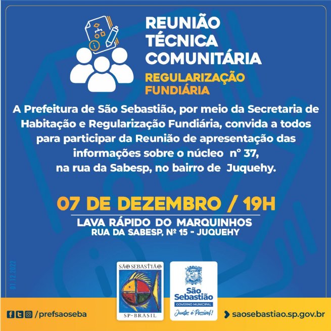 Foto: Prefeitura realizará reunião sobre regularização fundiária em Juqhehy, nesta quarta-feira (7)