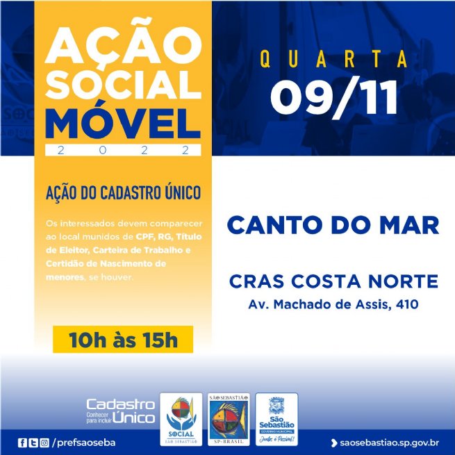 Foto: Prefeitura realiza Ação Social Móvel no bairro Canto do Mar