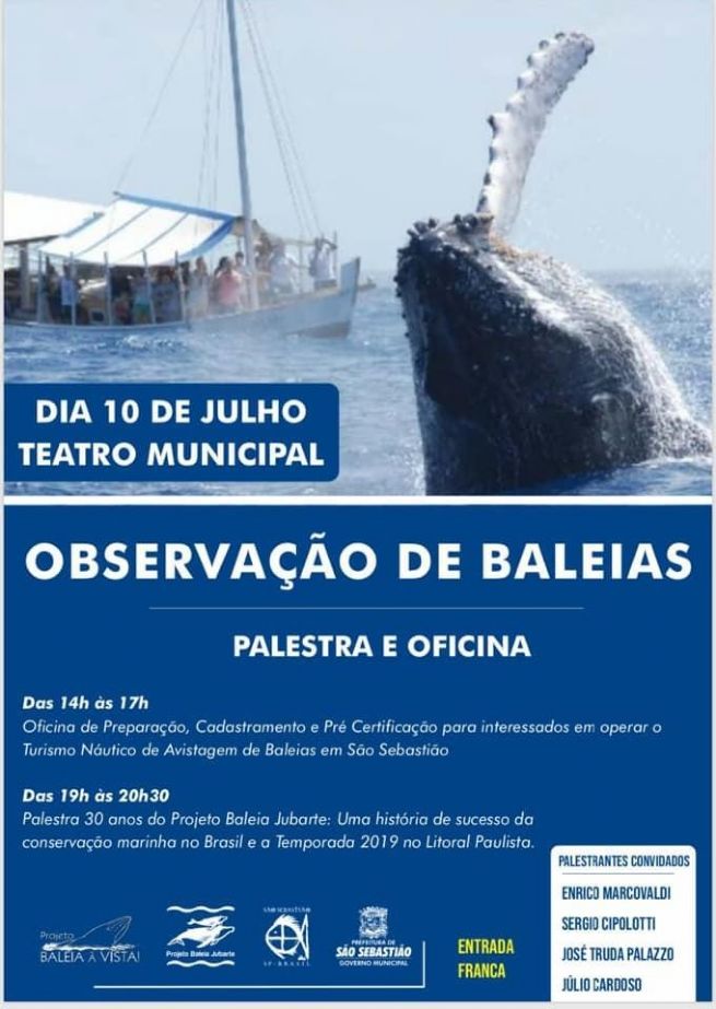 Foto: Observação Responsável de Baleias é tema de palestra e oficina realizada pela Prefeitura de São Sebastião