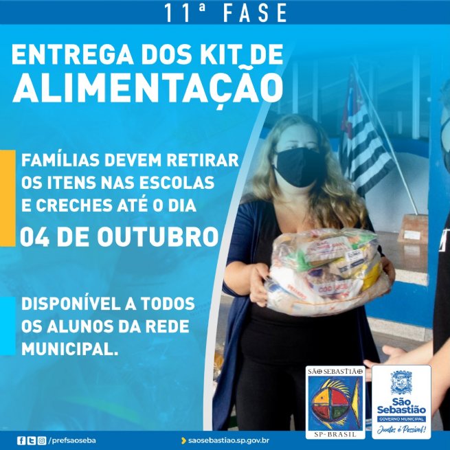 Foto: São Sebastião inicia nova entrega de kits de alimentação para alunos da rede municipal nesta quinta-feira (9)