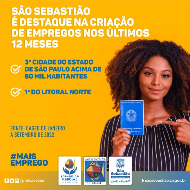 Foto: São Sebastião é a cidade que mais cria vagas de emprego com carteira assinada no Litoral Norte