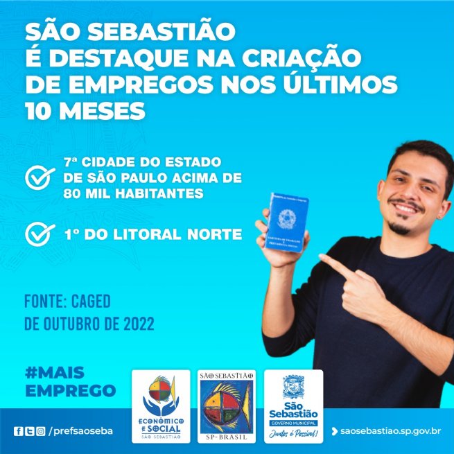 Foto: São Sebastião é o município que mais cria vagas de emprego com carteira assinada no Litoral Norte