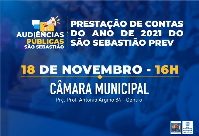 Foto: São Sebastião Prev realizará audiência pública de prestação de contas no dia 18 de novembro
