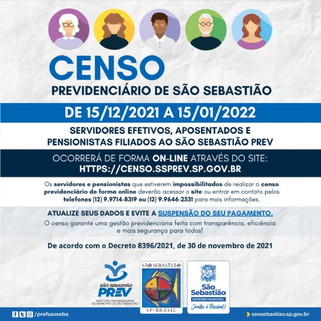 Foto: São Sebastião Prev realiza censo previdenciário para atualização cadastral de servidores públicos municipais
