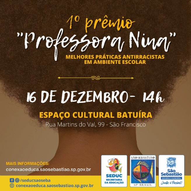 Foto: 1º Prêmio “Professora Nina” acontece na próxima sexta-feira (16)