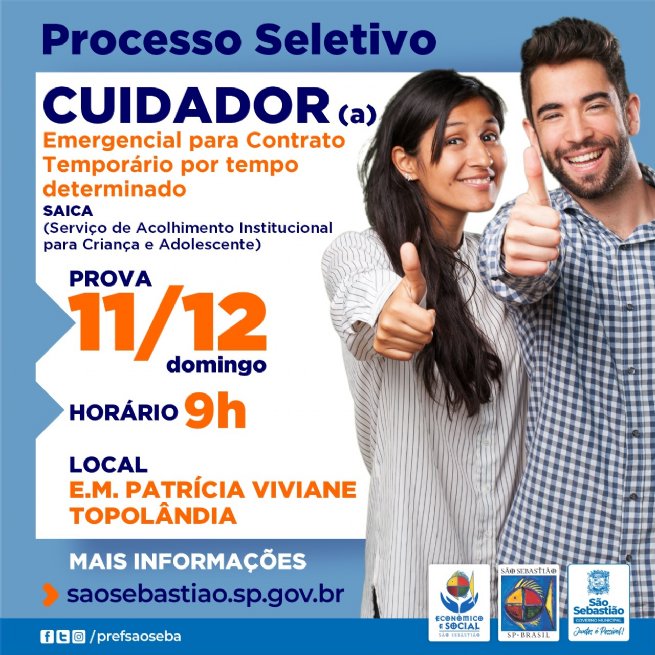 Foto: Prefeitura realiza prova do processo seletivo no Serviço de Acolhimento Institucional para Crianças e Adolescentes no domingo (11)