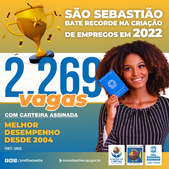 Foto: São Sebastião tem desempenho histórico na geração de empregos em 2022