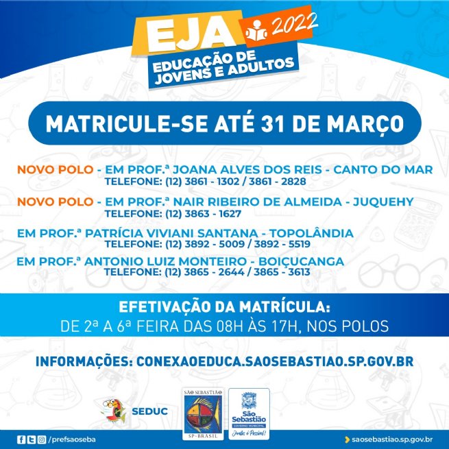 Foto: Vagas para ingresso na EJA continuam abertas até 31 de março