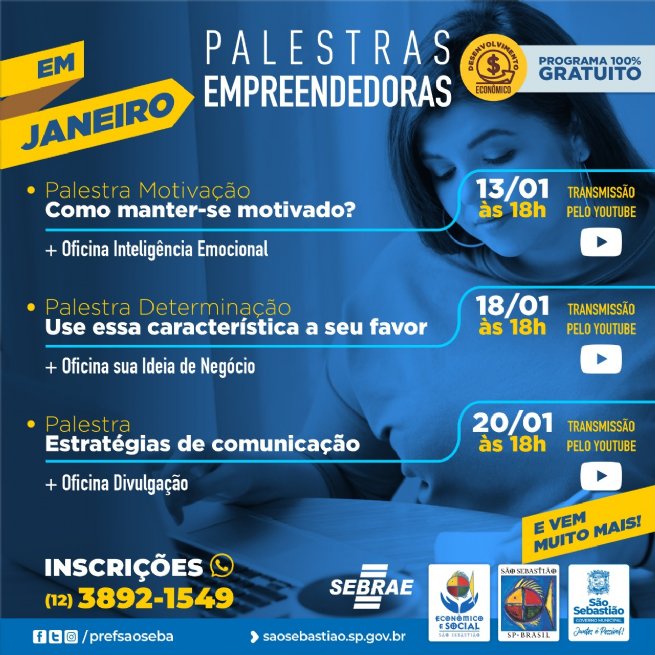 Foto: Prefeitura abre inscrições gratuitas ao Programa Palestras Empreendedoras