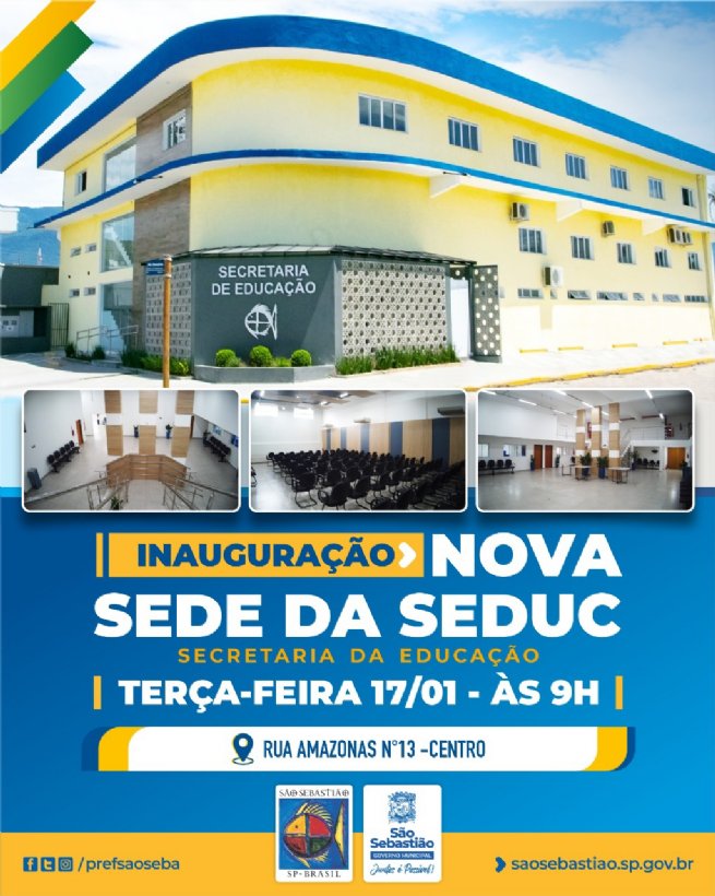 Foto: Prefeitura entrega novo prédio da Secretaria da Educação nesta terça-feira (17)