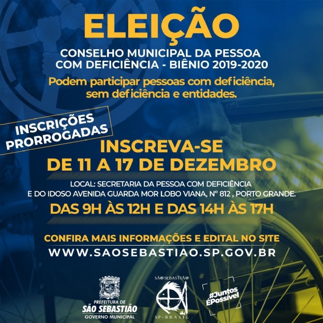 Foto: Prorrogadas inscrições para Conselho Municipal da Pessoa com Deficiência