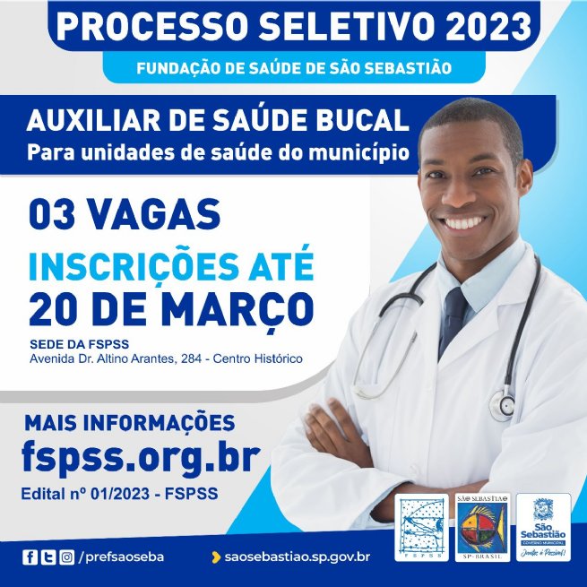 Foto: Prefeitura abre processo seletivo para preenchimento de vagas de auxiliar de saúde bucal
