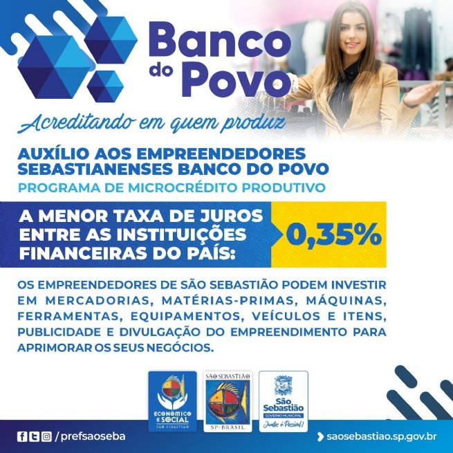 Foto: Banco do Povo auxilia microempresários sebastianenses com programa de microcrédito produtivo