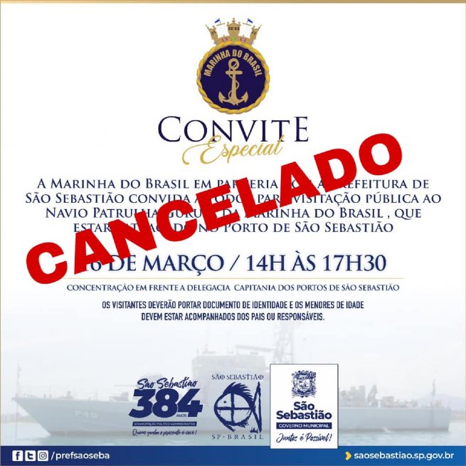 Foto: Marinha suspende visitação ao navio NaPa Guarupá no Porto de São Sebastião