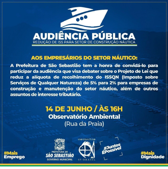 Foto: Prefeitura realiza audiência para debater redução de impostos sobre setor Náutico