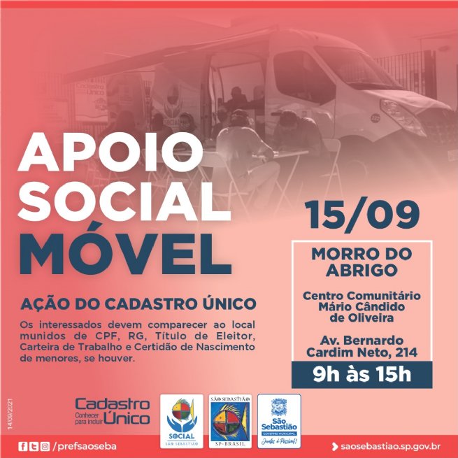 Foto: Prefeitura realiza Apoio Social Móvel no bairro Morro do Abrigo nesta quarta-feira (15)