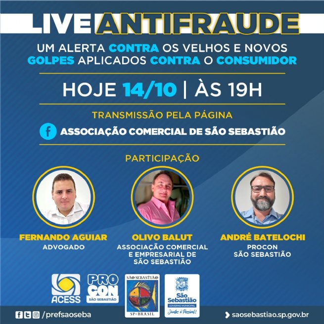 Foto: Procon de São Sebastião participa de live para alertar sobre golpes contra o consumidor
