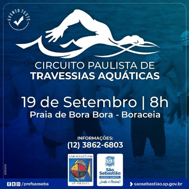 Foto: Circuito Paulista de Travessias Aquáticas será realizado na praia de Bora Bora