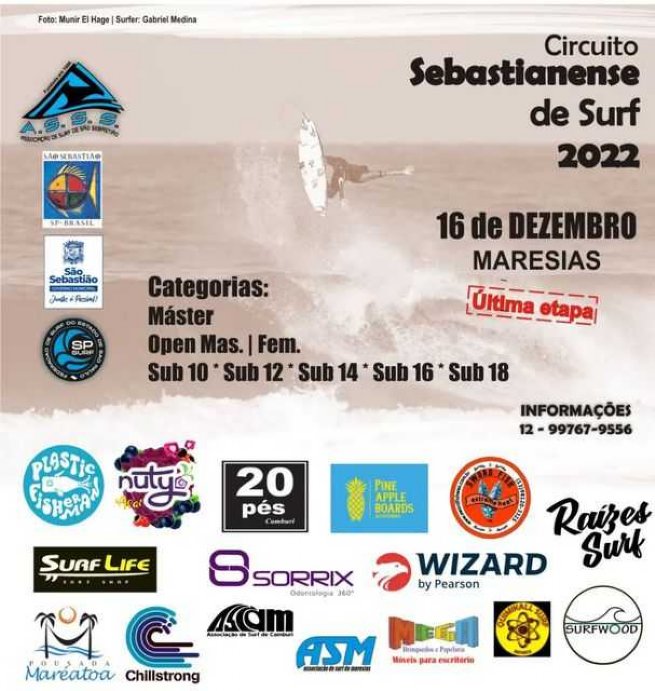 Foto: Última etapa do Circuito Sebastianense de Surf 2022 definirá ranking de 2022 em Maresias