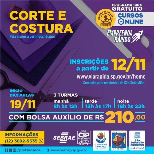 Foto: Prefeitura oferece curso de Corte e Costura gratuito e com certificação