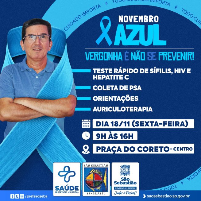 Foto: Prefeitura realiza evento voltado à saúde do homem na Praça do Coreto, nesta sexta-feira