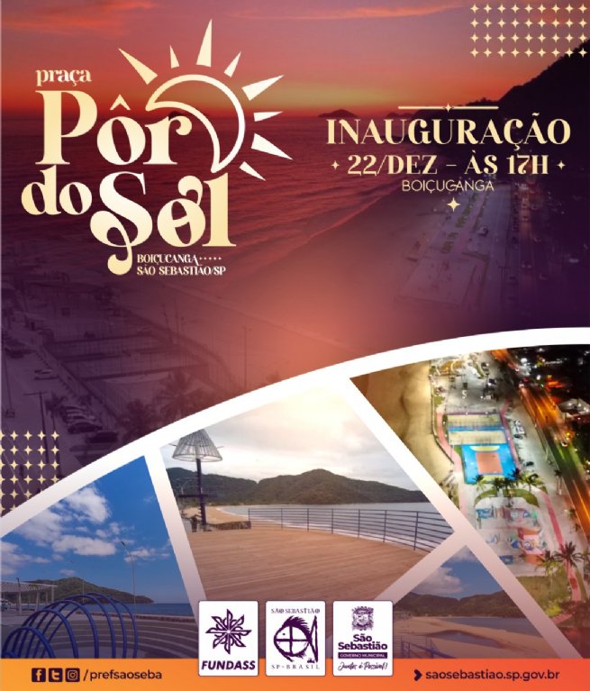 Foto: Prefeitura de São Sebastião inaugura Praça Pôr do Sol em Boiçucanga no dia 22 de dezembro