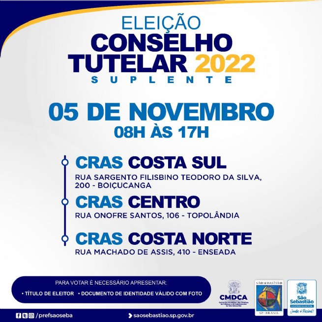 Foto: Conselho Municipal dos Direitos da Criança e do Adolescente (CMDCA) realiza eleição para conselheiro tutelar suplente 2022