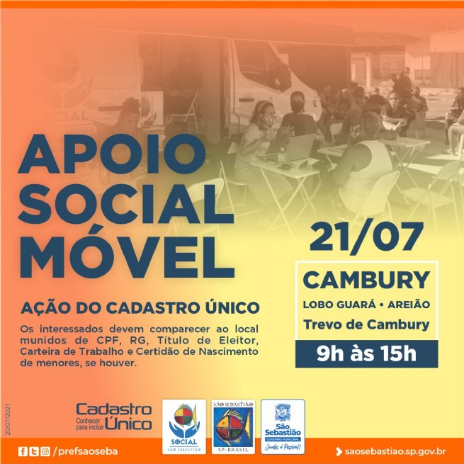 Foto: Prefeitura realiza Apoio Social Móvel no bairro Cambury nesta quarta-feira (21)