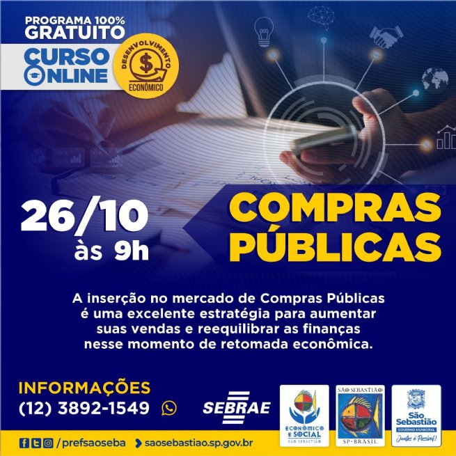 Foto: Prefeitura convida pequenos empresários a participar do evento online e gratuito sobre Compras Públicas