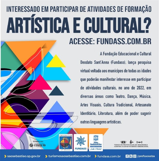 Foto: Fundass lança pesquisa para interessados em participar de atividades de formação artística e cultural em 2022