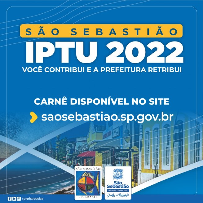 Foto: Carnê do IPTU 2022 está disponível para impressão no site da Prefeitura