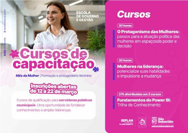 Foto: São Sebastião promove capacitação para fortalecer liderança feminina no serviço público