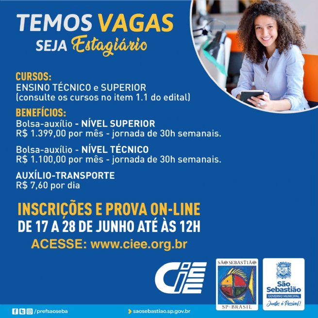 Foto: Prefeitura abre novo processo seletivo para cadastro de estagiários dos níveis superior e técnico