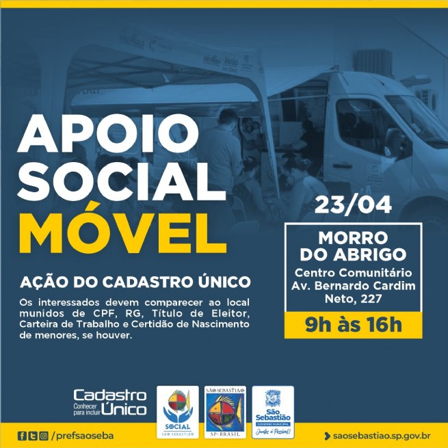 Foto: Prefeitura realiza Apoio Social Móvel nesta sexta-feira (23) no bairro Morro do Abrigo