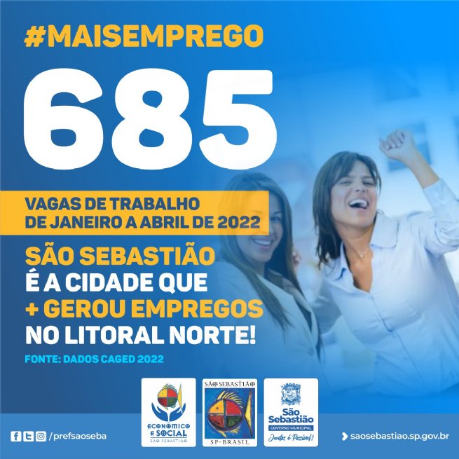 Foto: São Sebastião criou 685 vagas de emprego de janeiro a abril de 2022