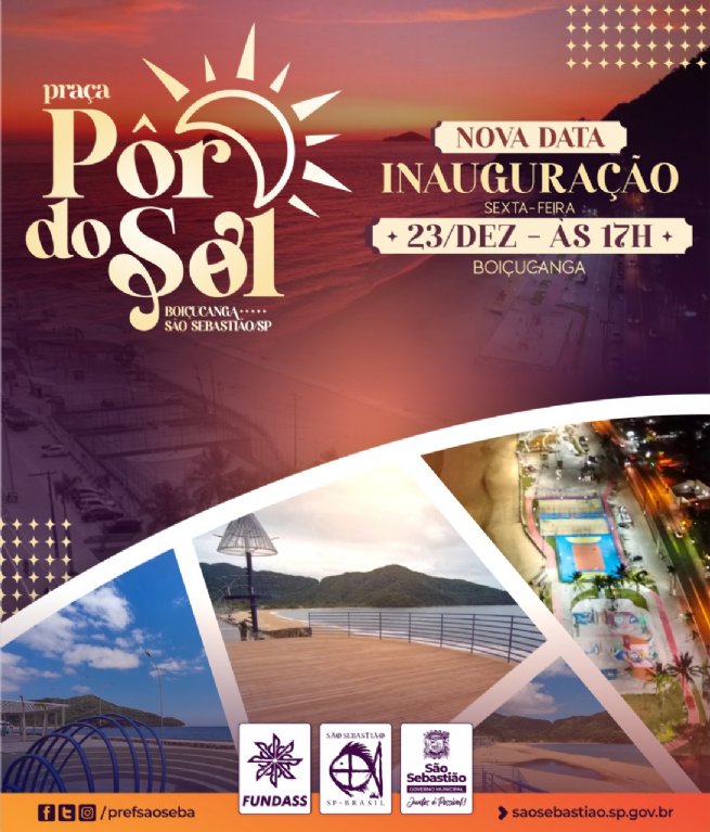 Foto: Prefeitura de São Sebastião adia inauguração da Praça Pôr do Sol em Boiçucanga para a sexta-feira (23)