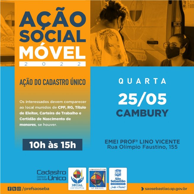 Foto: Ação Social Móvel da Prefeitura será nesta quarta-feira (25) em Cambury