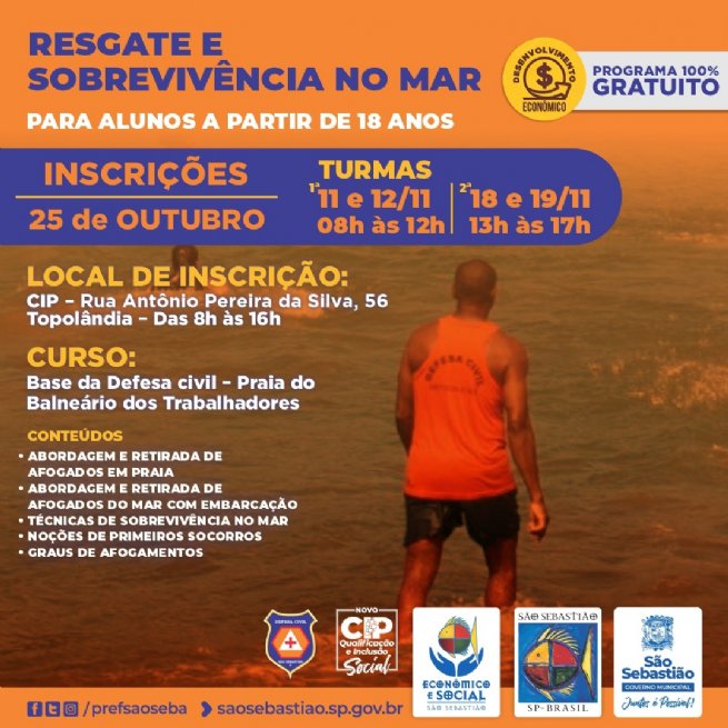 Foto: Prefeitura promove curso de resgate e sobrevivência no mar
