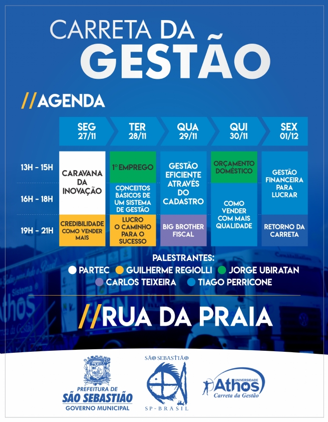 Foto: Cursos de capacitação gratuitos da “Carreta da Gestão” começam semana que vem na Rua da Praia