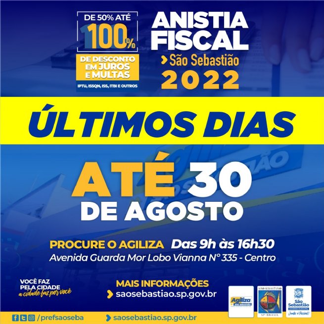 Foto: Campanha de Anistia Fiscal 2022 continua até o dia (30)