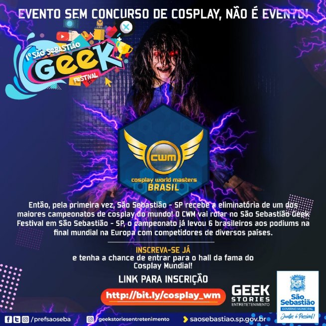 Foto: 1º São Sebastião Geek Festival terá seletiva para campeonato mundial de cosplay